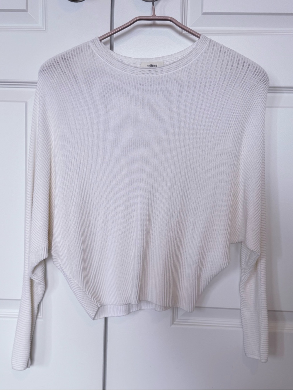 Wilfred Cream Ribbed Crewneck Top